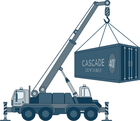 Cascade Crate, Crane Shipping Container Deliveries