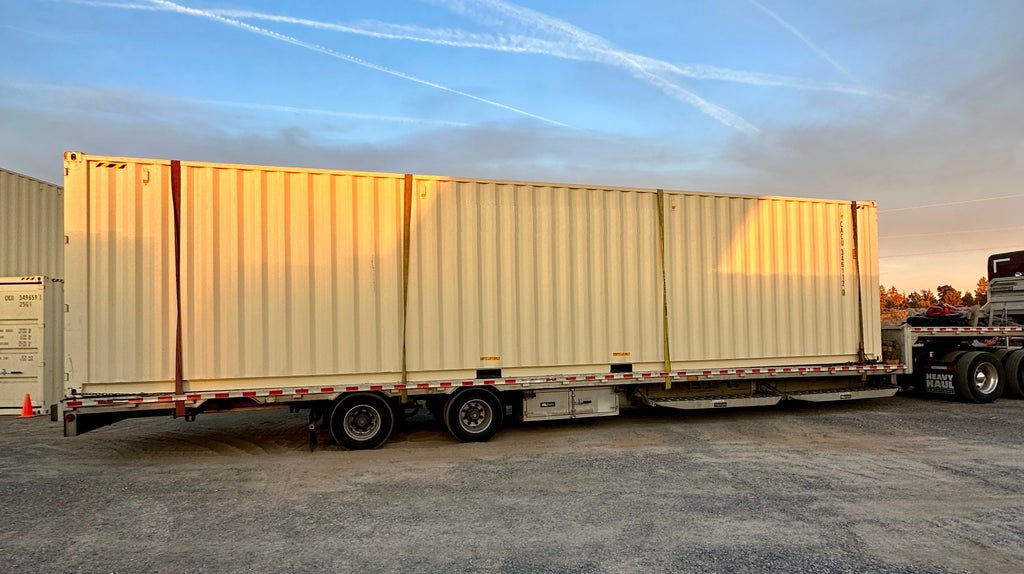 Cascade Crate - Flatbed Truck with 40' Trailer and Shipping Container