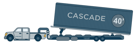 Cascade Crate Delivery Truck with 40' Container
